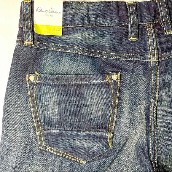 SOLD NWT Robert Graham Dark Blue Soft Classic - Yates Men’s Jeans 32 x 34 - Picture 7 of 14